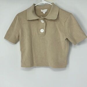 Clea EUC linen blend cropped sweater small